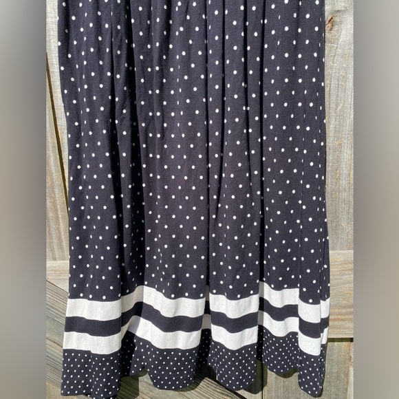 Lands End Elegant Black Polka Dot Dress - Picture 2 of 9
